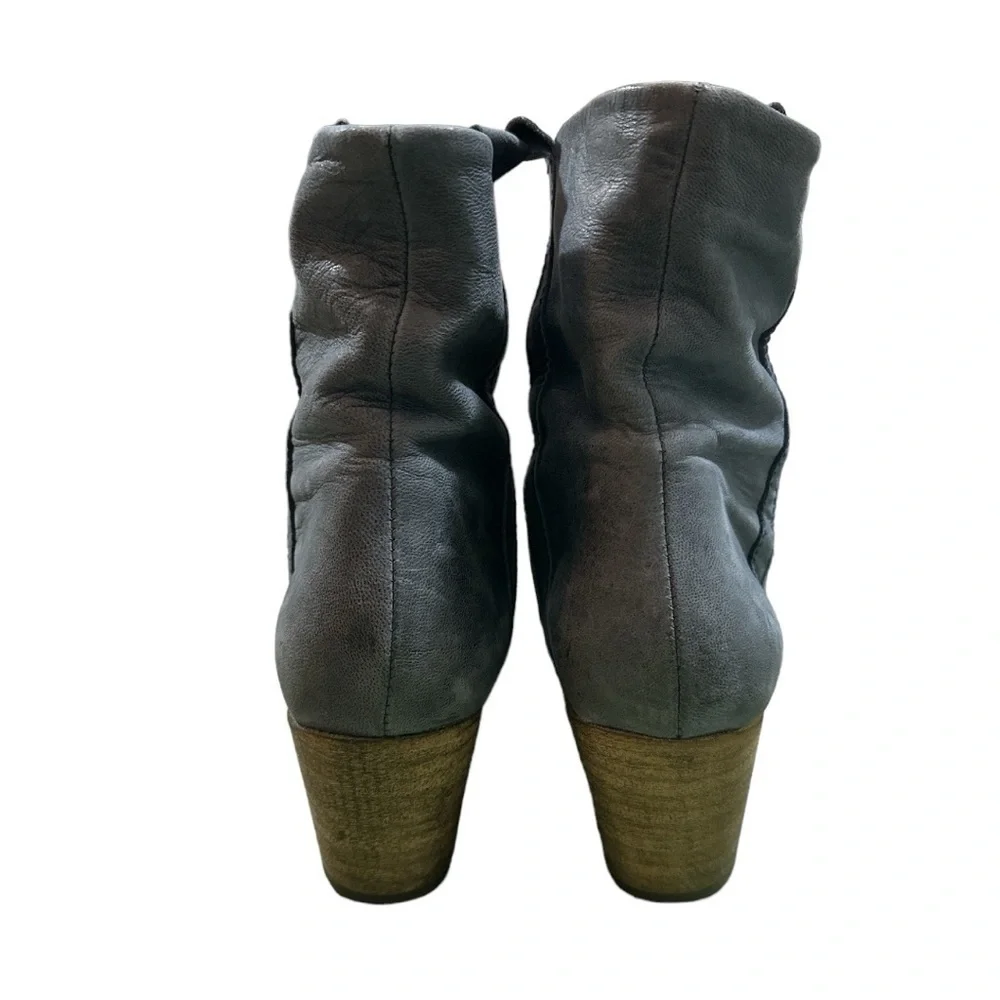 EUC - Sundance Shay Leather Boots - gray blue - size 40